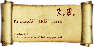 Krucsó Bálint névjegykártya