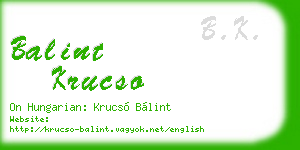 balint krucso business card